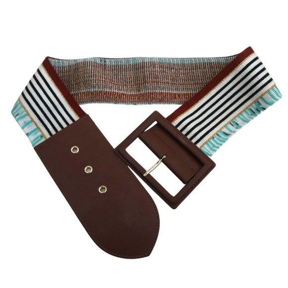 MISSONI wide striped stretch belt sz S main image 4